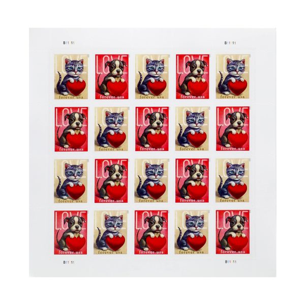 2023 First-Class Forever Stamps – Love: Kitten & Puppy - Image 3