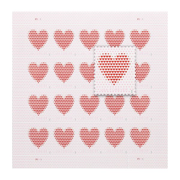 2020 US Made of Hearts Forever First-Class Postage Stamps Wedding - Image 2
