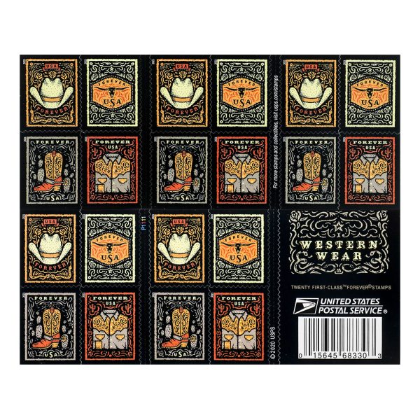 2021 First-Class Forever Stamps – Western Wear - Image 3