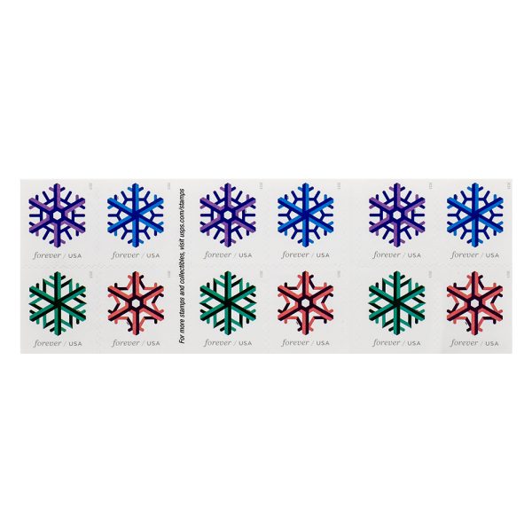 2015 US Geometric Snowflakes Forever Postage Stamps - Image 2